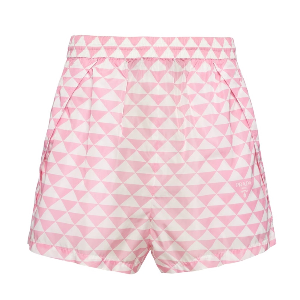 Prada Pink Shorts Geometric Women's Shorts